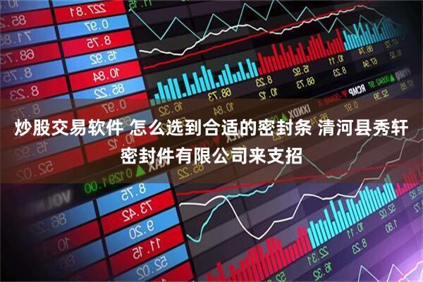 炒股交易软件 怎么选到合适的密封条 清河县秀轩密封件有限公司来支招
